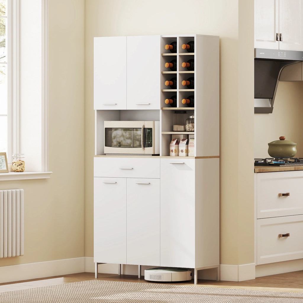 Mobile Cucina con Ripiani Aperti, Fagottiera, Porte ¨C zephmum ¨C Bianco, MDF