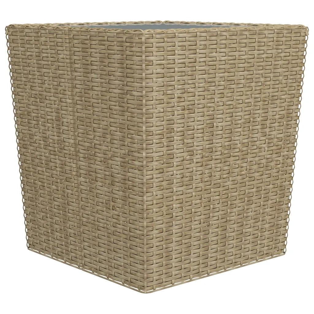 Set Bistrot da Giardino 3 pz | Set Salotto da Giardino Polyrattan e Vetro Temperato Beige