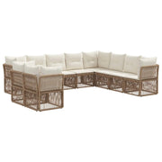 Set Divano da Giardino 10 pcs Beige polyrattan 3434271