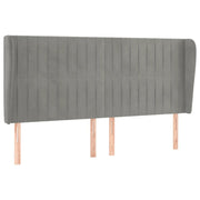 Testiera | Testata ad Orecchio Grigio Chiaro 163x23x118/128 cm in Velluto