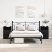 Comodini 2 pezzi Nero Rovere 40x35x65 cm Legno ingegnerizzato
