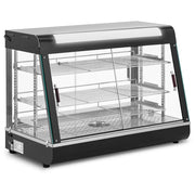 Vetrina riscaldata 150 litri 1600 watt 3 ripiani gomma vetro temperato acciaio nero 14_0010224
