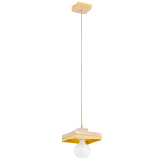Lampada a sospensione gialla legno/metallo 1xE27 15W MIKO Alfa