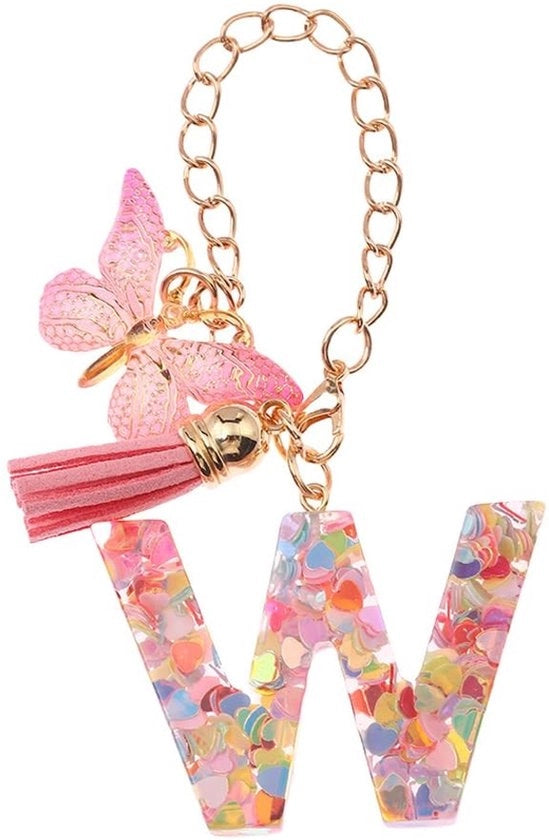 Decorazione per bicchieri con lettere in forma di farfalla (lettera W)