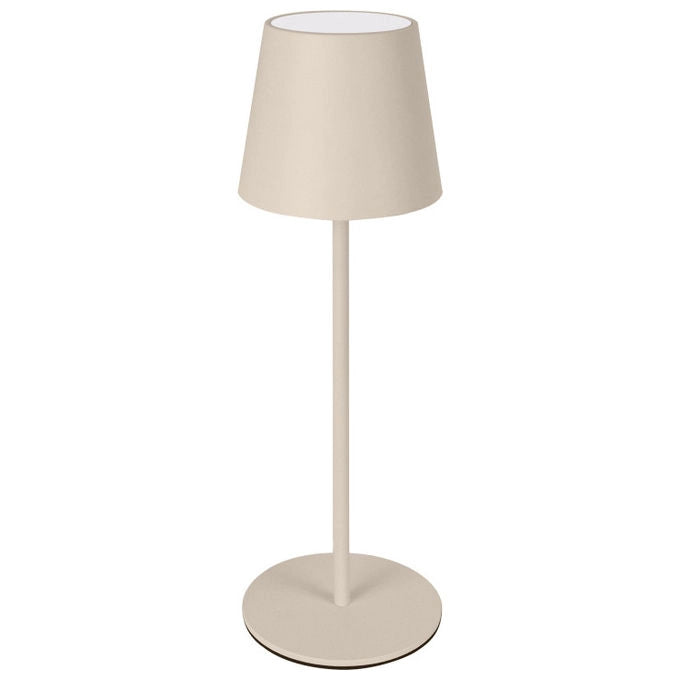 New Majestic, Lampada da Tavolo LED Agata, Ricaricabile, Dimmerabile, Touch, Beige