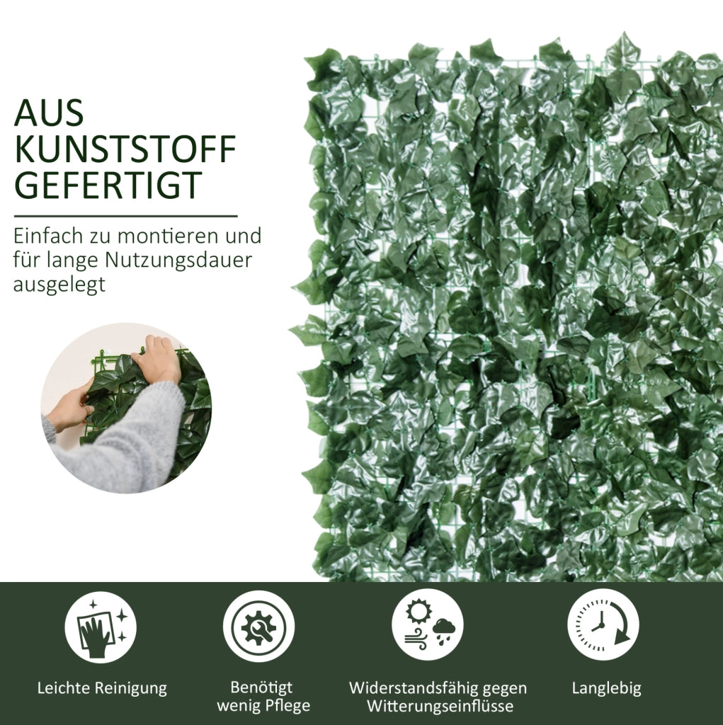 Siepe artificiale frangivista 300 x 150 cm verde scuro per balcone e giardino