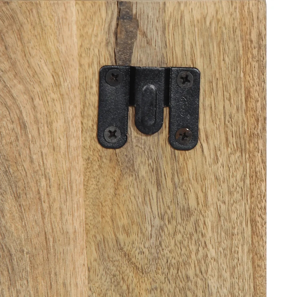 Comodino | Armadio da Notte | Mobiletto da notte 50x27x50 cm in Legno Grezzo Massello di Mango