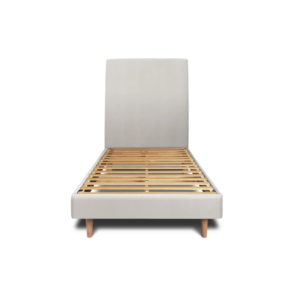 Letto 90x190 cm con testata imbottita - Tessuto velluto