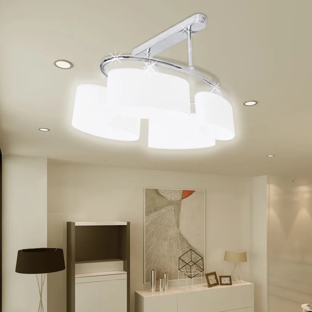 Lampada da Soffitto Ellissoidale Vetro Paralume 4 Lampadine E14 CFW9651396