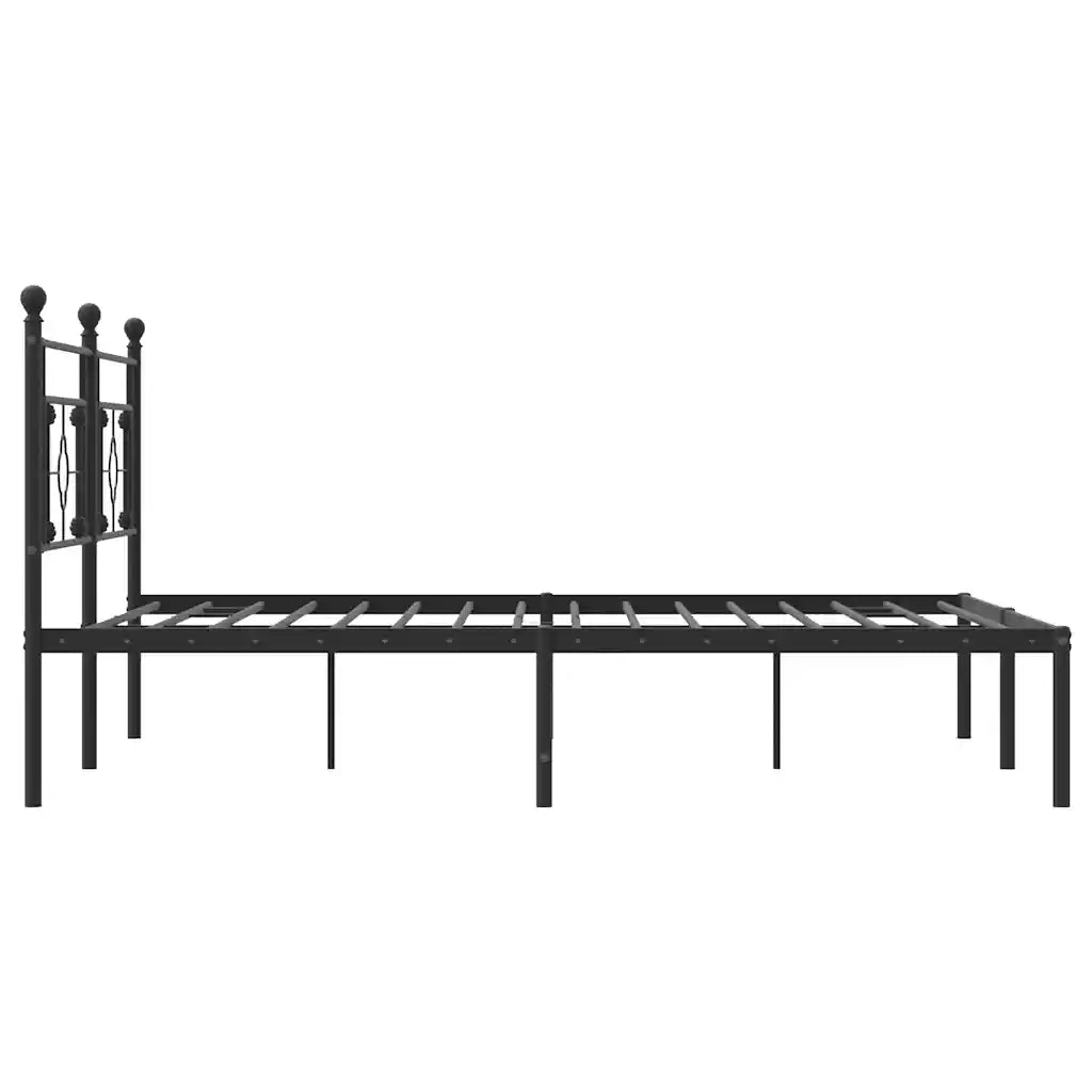 Letto matrimoniale | Letto per adulti | Giroletto con Testiera in Metallo Nero 183x213 cm
