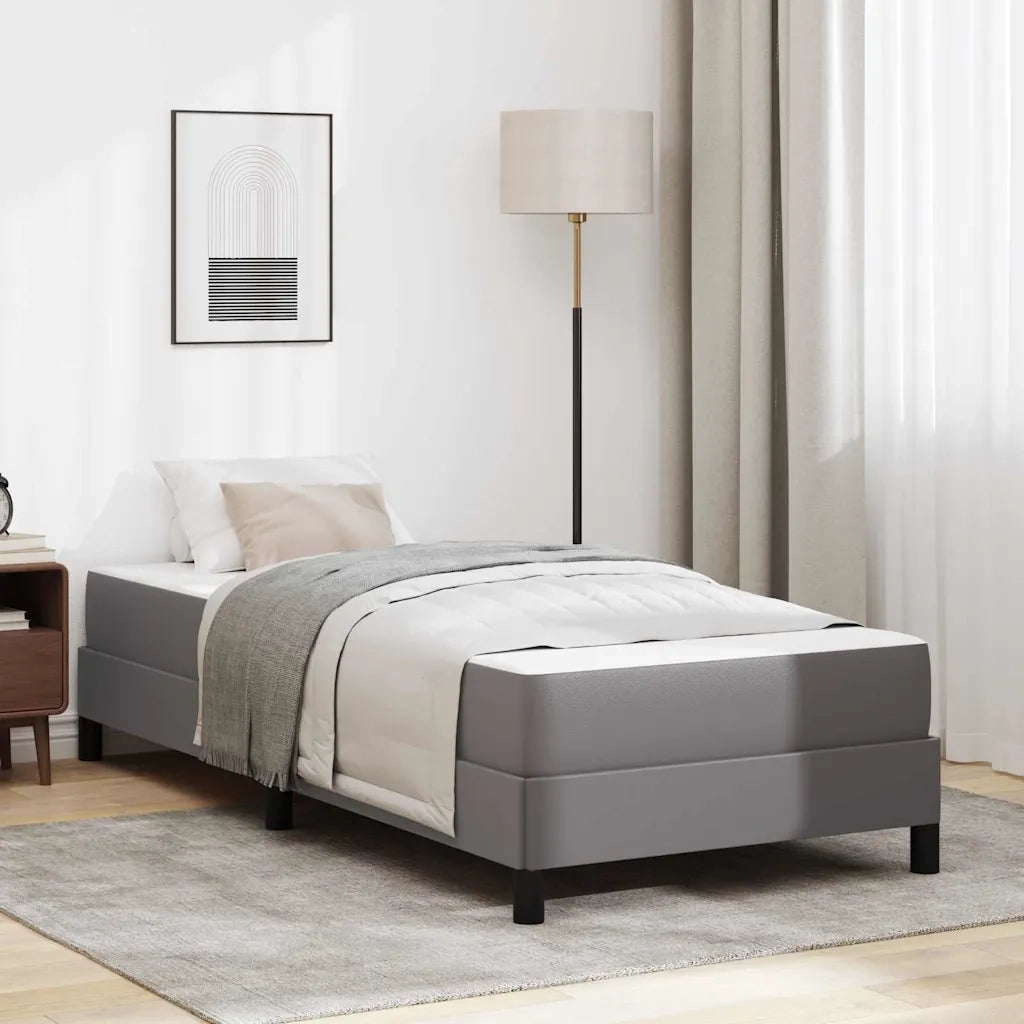 Struttura del letto con materasso Grigio 100 x 200 cm Tessuto