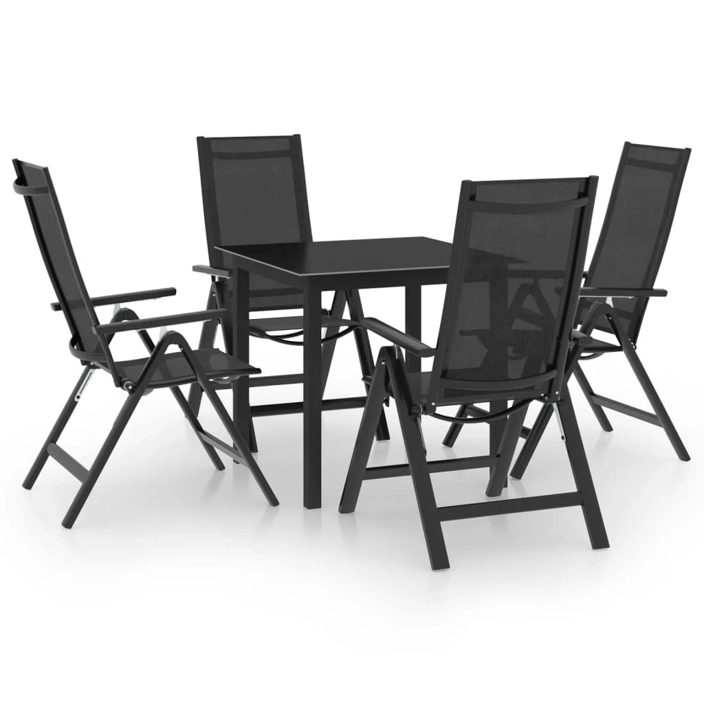 Set da pranzo da giardino per esterni in alluminio antracite da 5 pezzi 02_0013697