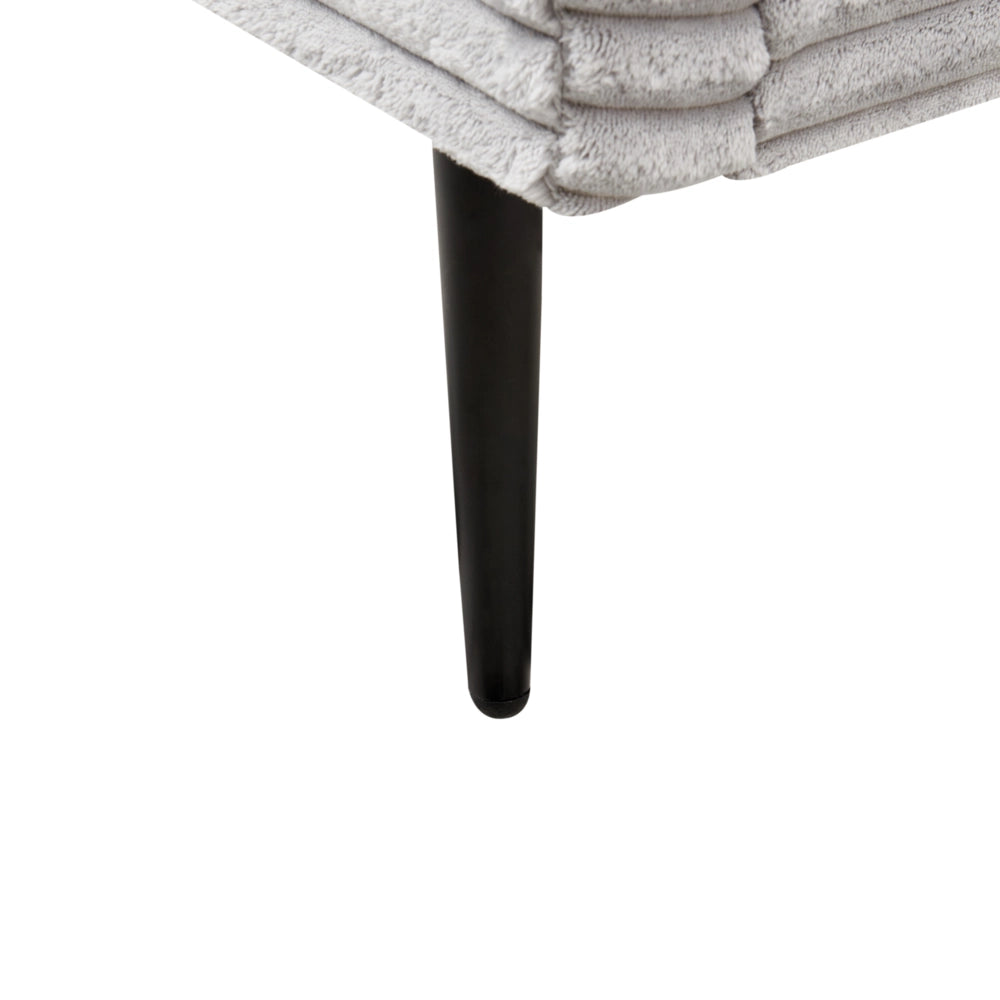 Letto grigio chiaro velluto a coste testiera con rete a doghe 180 x 200 cm design minimalista