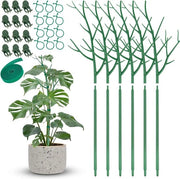 Set di sostegni per piante da 6 - palanche da giardino resistenti ai raggi UV - 12 clip per orchidee - 12 clip rotonde - 6 cinture per piante - sostegni per piante di rampicanti - sostegni per viti - sostegni per piante a forma semicircolare