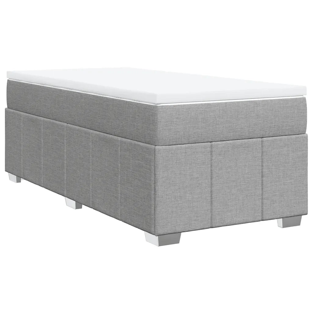 Giroletto a Molle con Materasso Grigio Chiaro100x200 cm Tessuto
