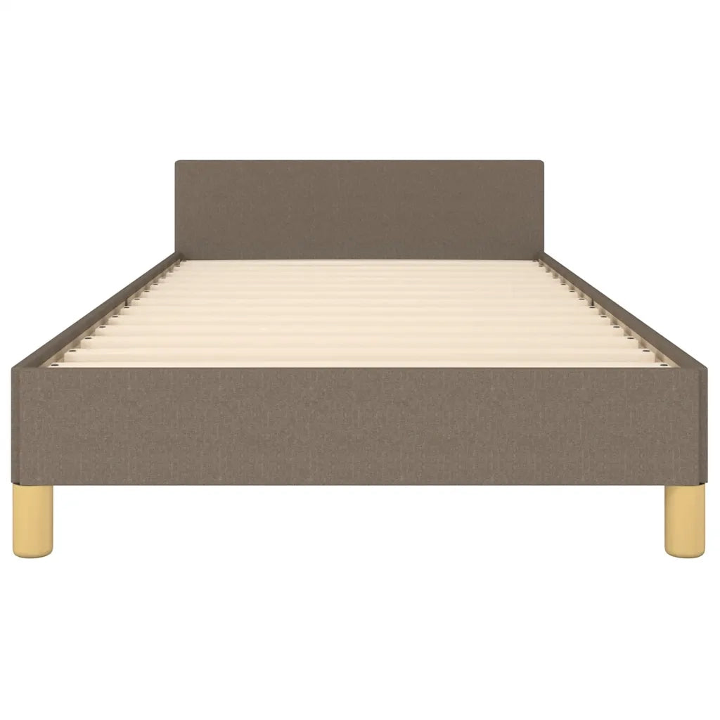 Giroletto con Testiera senza Materasso-Struttura Letto Tortora 80x200cm Tessuto 170373