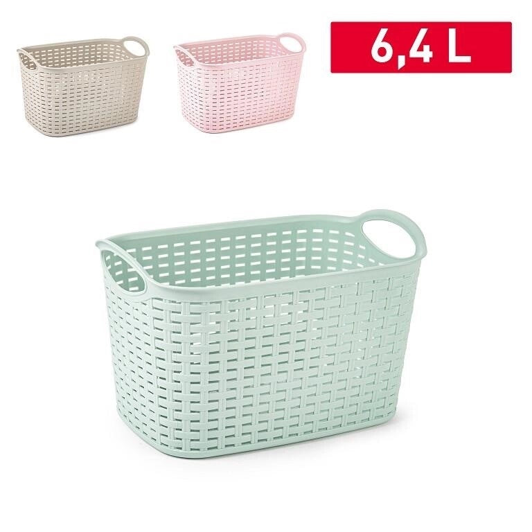 Cestino Organizer Multiuso Effetto Rattan 6,4 Litri 29 x 19,5 cm Vari Colori