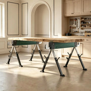 CAVALLETTO PIEGHEVOLE Set da 2 pezzi 116x64x64-81 cm Metallo Verde