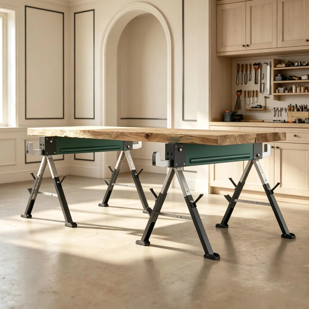 CAVALLETTO PIEGHEVOLE Set da 2 pezzi 116x64x64-81 cm Metallo Verde
