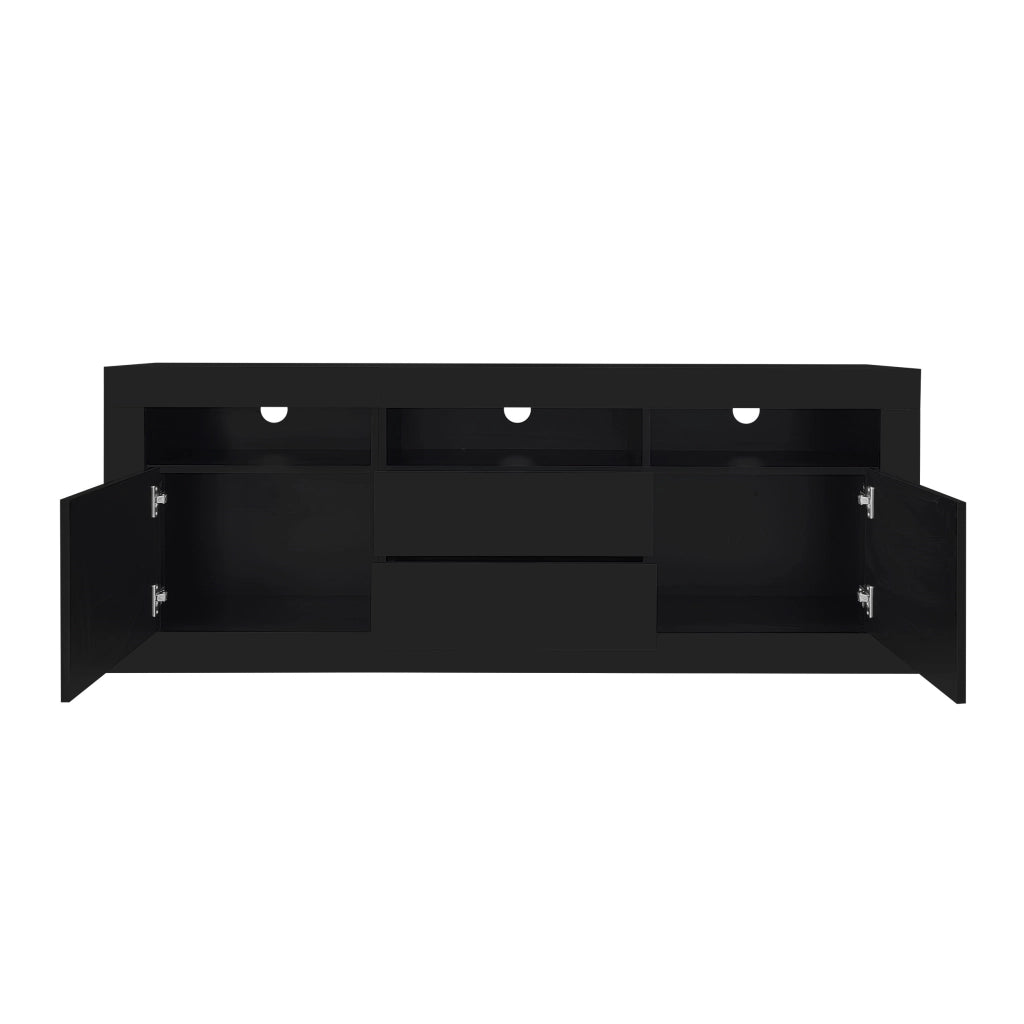 Mobile TV con LED e Cassetti ¨C MINIMAL ¨C 160x35x60 cm, Lucido, 2 Ante, 70 Pollici
