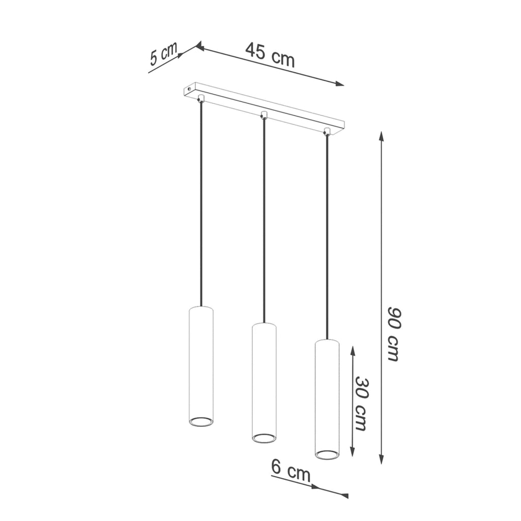 Lampada sospensione MODENO oro 3 tubi 3xGU10 PureLume