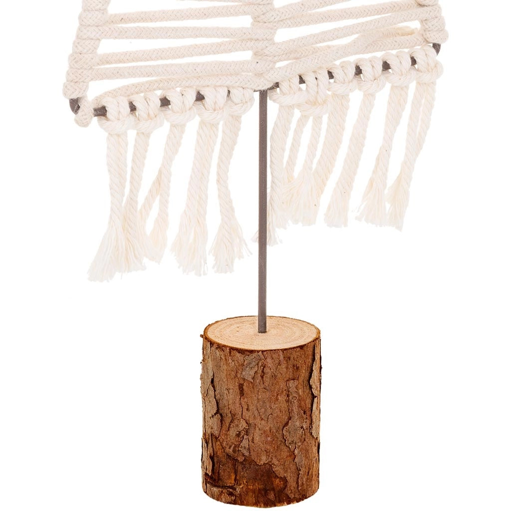 Albero decorativo in cotone intrecciato bianco 15x01x44h