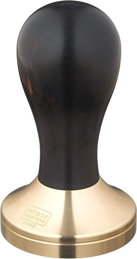 Manicotto ergonomico in legno pregiato e base in rame lavorata a mano 53 mm - ebano - nero