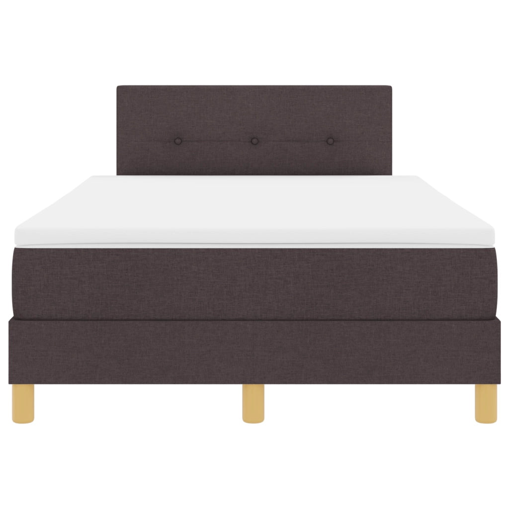 Letto Box Spring con Materasso Marrone Scuro 120x200 cm Tessuto