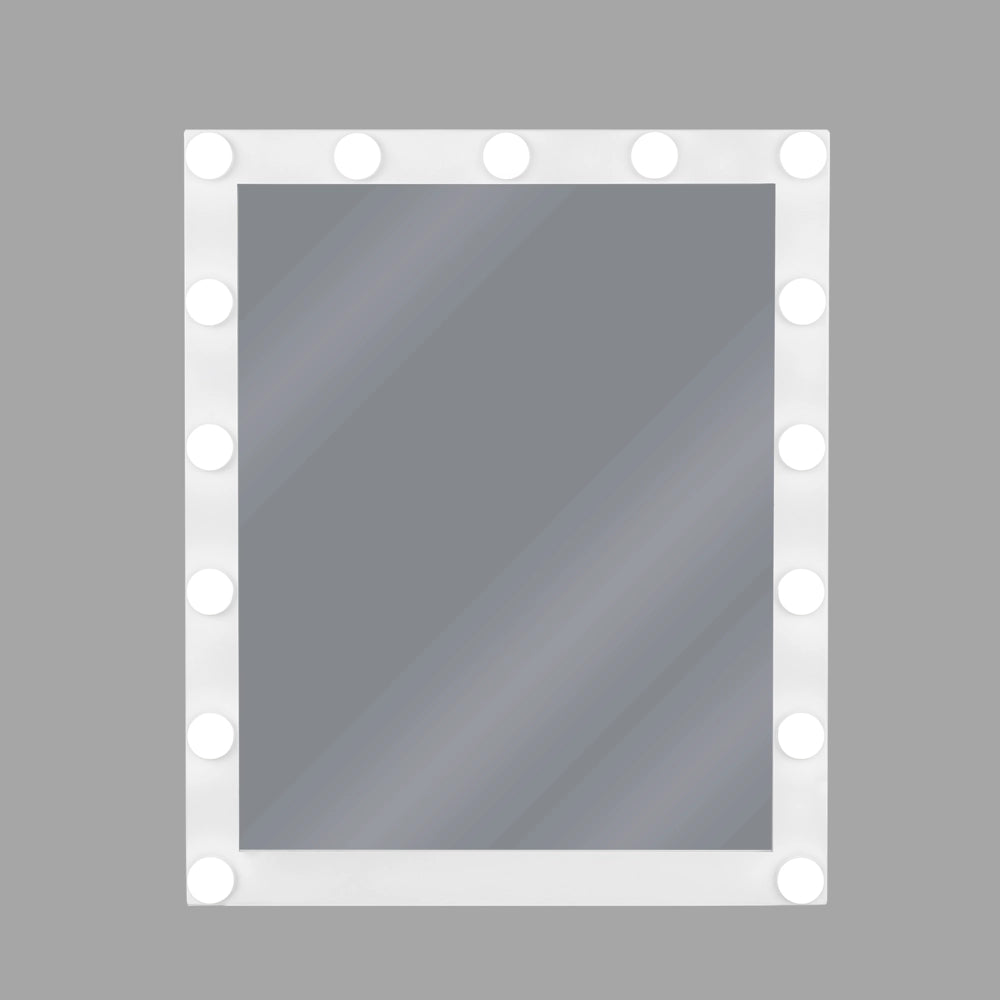 Specchio da toeletta da parete con LED bianco 50 x 60 cm rettangolare illuminato lampadine Hollywood Toeletta
