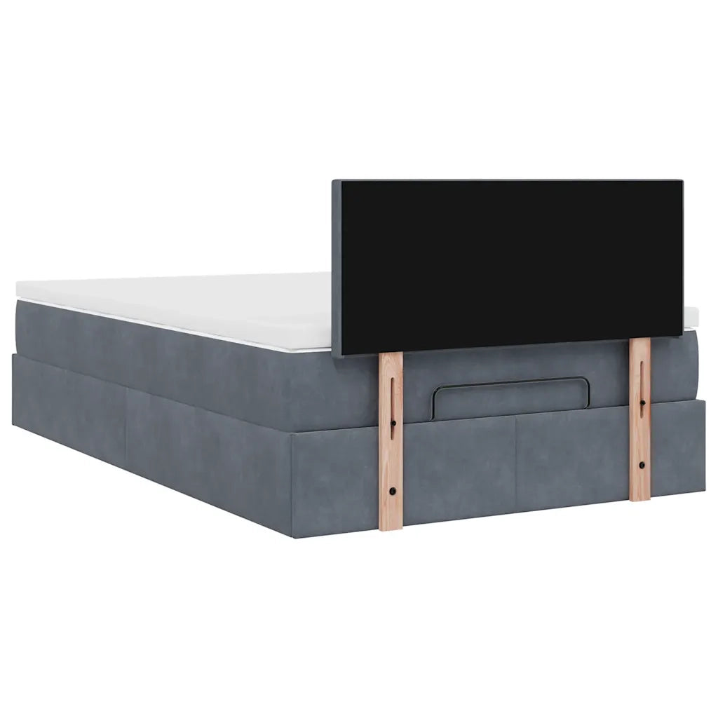 Struttura Letto Pouf con Materasso 120x200 cm Velluto 3312543