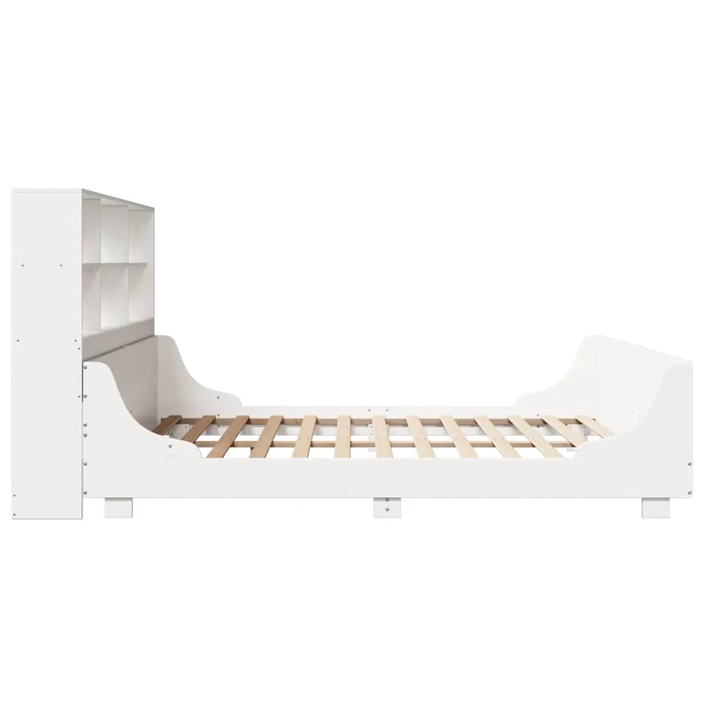 Letto Libreria senza Materasso Bianco 180x200 cm Legno Massello 3323798