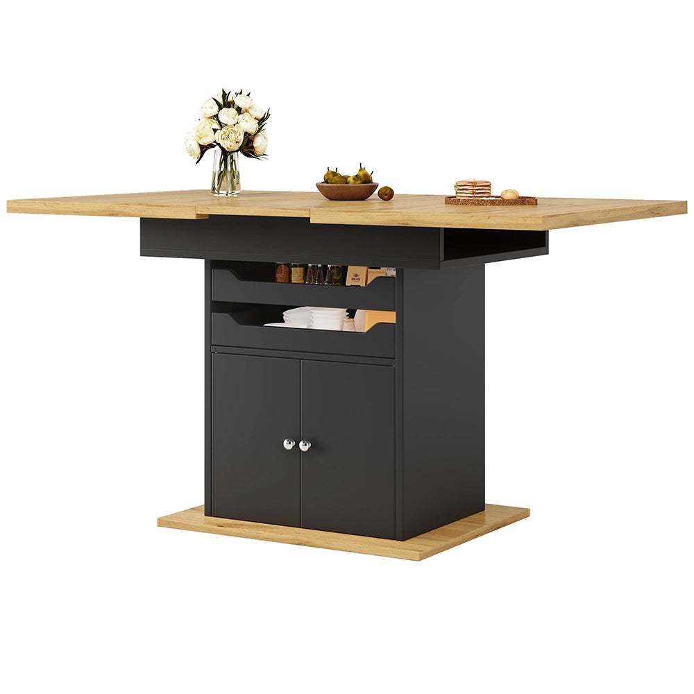 Tavolo estensibile - Xylo - 110-140x80cm con 2 cassetti e ripiano