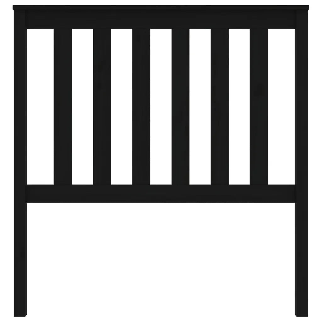 Testiera per Letto Nera 96x6x101 cm in Legno Massello di Pino