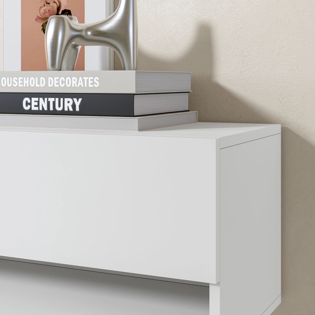 Mobile Porta TV Halmstad da Parete con Ante a Ribalta 160 x 31 x 30 cm - Bianco [en.casa]