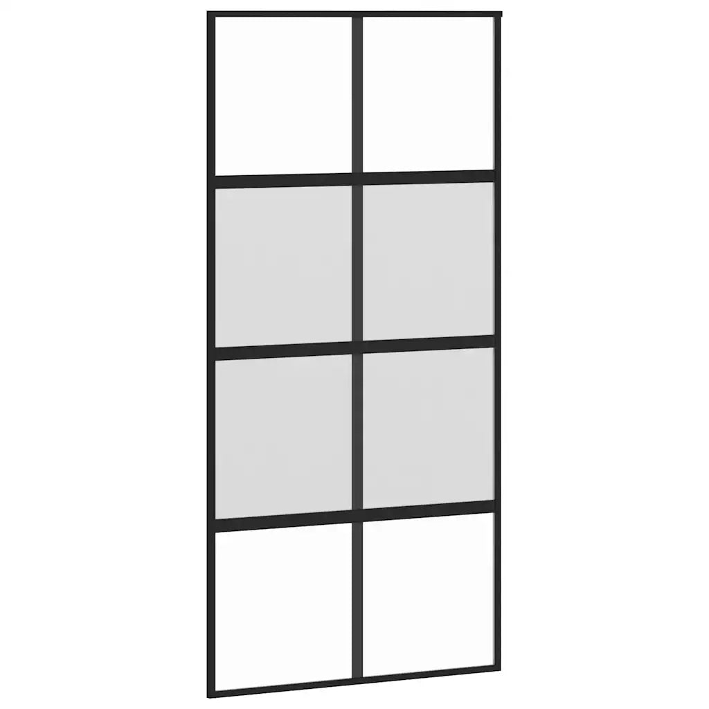 Porta Scorrevole Ferramenta Nera 102,5x205 cm Vetro Temperato 3375974