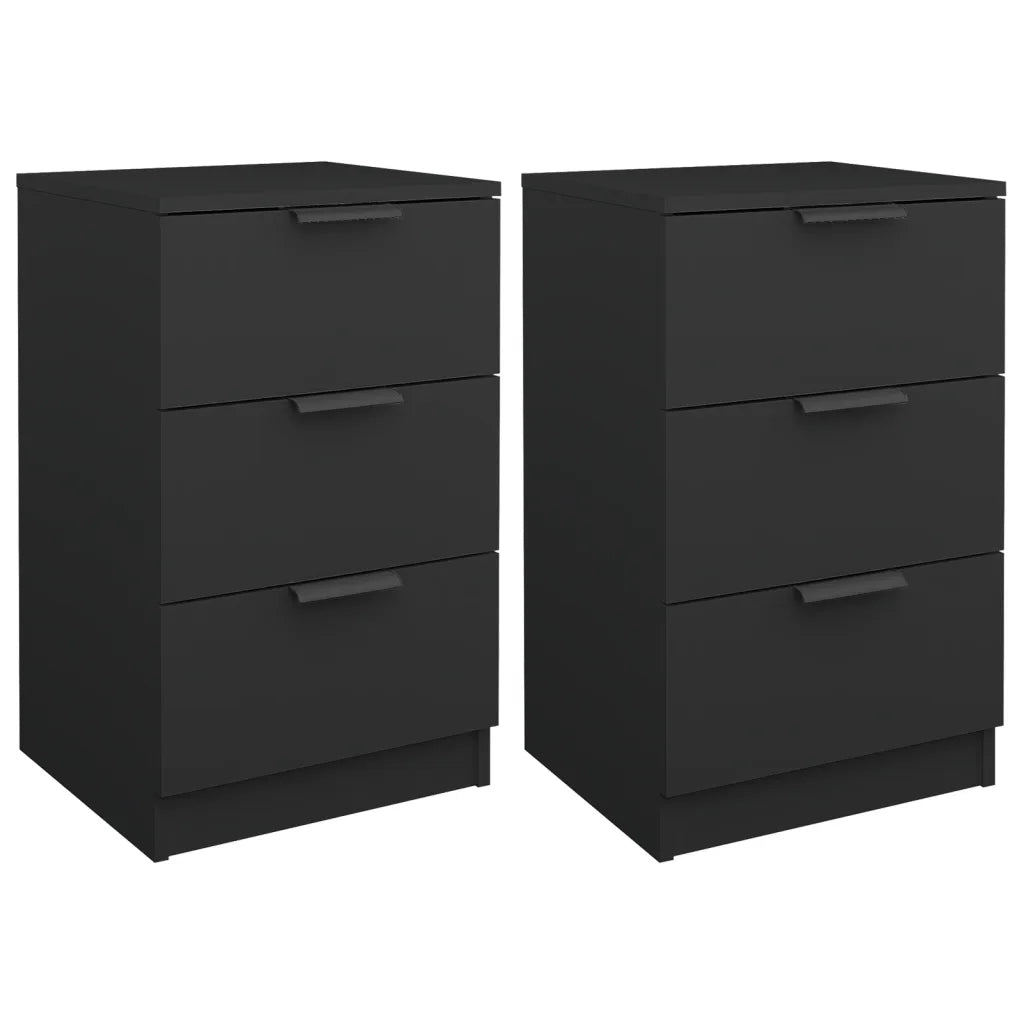 Comodini 2 pz Neri 40x36x65 cmcod mxl 127156