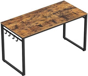 Scrivania da computer, ufficio domestico, scrivania, montaggio facile, telaio metallico, 120 x 60 x 75 cm