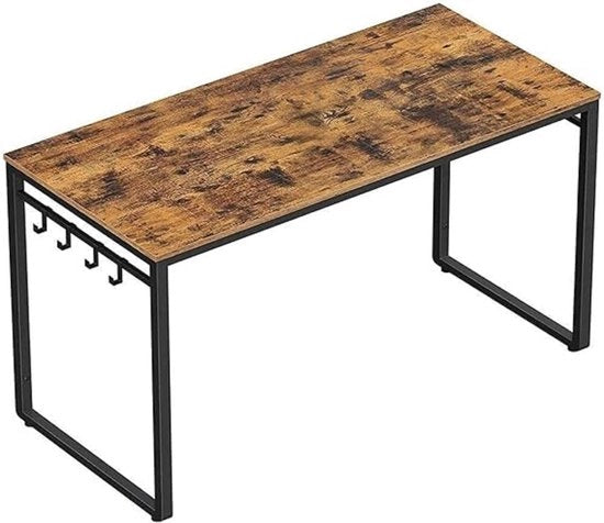 Scrivania da computer, ufficio domestico, scrivania, montaggio facile, telaio metallico, 120 x 60 x 75 cm