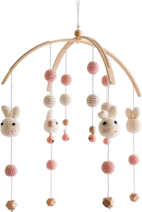 Decorazione per camera da letto dei bambini - mobile con uccellino e animali del bosco - mobile a vento per camera da letto dei bambini (A)