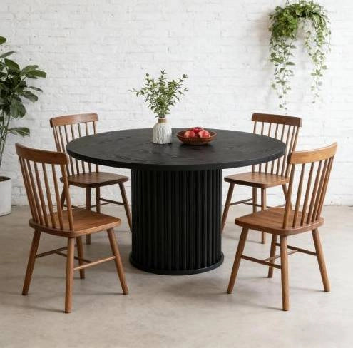 Tavolo da pranzo rotondo 120 cm; nero