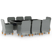Set da pranzo da 9 pezzi con cuscini resina intrecciata grigio chiaro 02_0014640