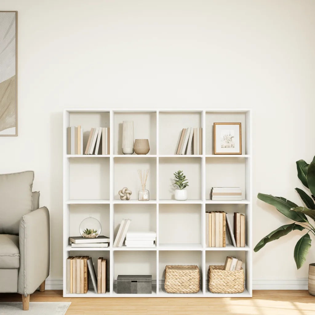Libreria Bianca 137,5x29x137,5 cm in Legno Multistrato 3310289