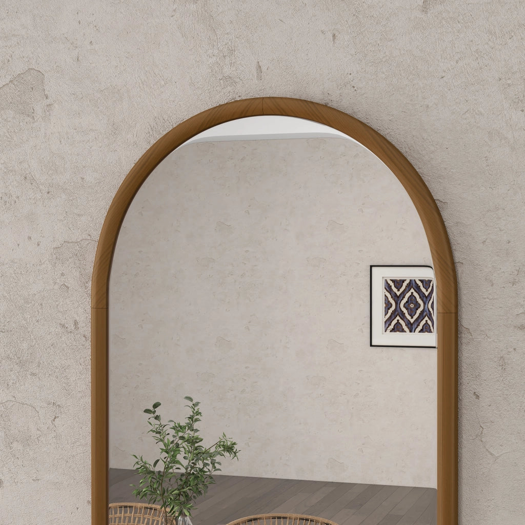 Specchio da parete ad arco ¨C zephmum ¨C 110x65 cm marrone scuro