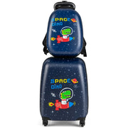 Set di 2 valigie per bambini: valigia 32,5 x 22 x 82 cm zaino 25 x 10,5 x 31 cm ergonomiche ed eleganti in plastica ABS nera 20_0014618