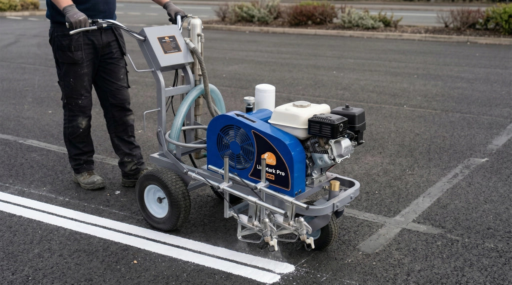 Traccialinee Stradale LineMark Pro LM10 Duo – 6.5HP 5000W | 20 MPa | 10 L/min | 2 Pistole + 2 Tubi 10m
