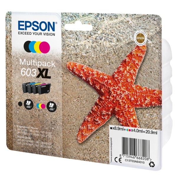 EPSON 603XL MULTIPACK (C13T03A64010) - CARTUCCIA ORIGINALE AD ALTA EFFICIENZA