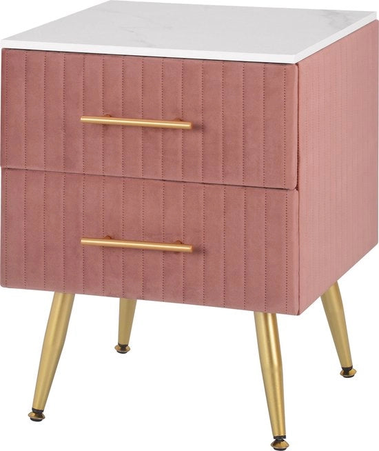 Cassettiera Retro per Camera da Letto e Salotto - Tavolo di Appendiabiti - In MDF - 41x40.5x51 cm - Rosso