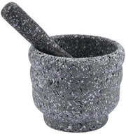 Vijzel con timbro di marmo naturale - Piccola dimensione (10 cm) - Set manuale di marmo con mini-macchina da marmo e bastone