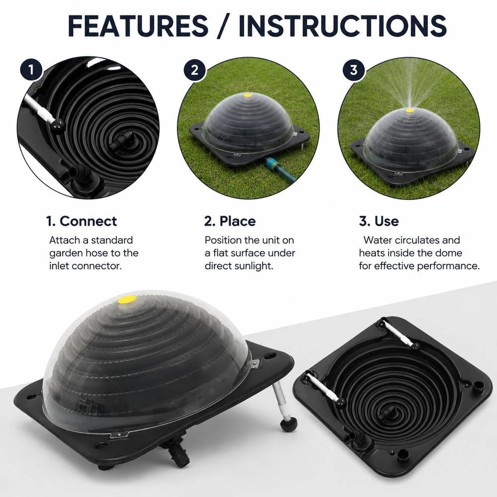 Solar Pool Heater 75 X 75 X 36 Cm HDPE Aluminum