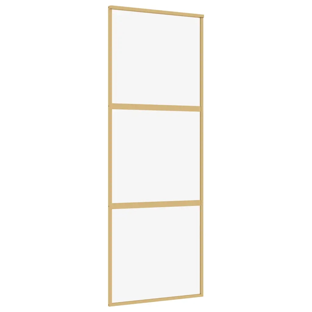 Porta Scorrevole Dorata 76x205 Vetro Trasparente ESG Alluminio 155148